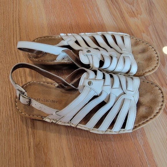 Naturalizer Leather Sandals Women's 9.5 White - Picture 1 of 6